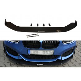 Накладка сплиттер на передний бампер Вариант 4 на BMW 1 F20 M-Power рестайл